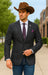 Saco vaquero - Western Sport Coat - Western Blazer - Mens Slim Fit Half Canvas Patch Pocket Summer Cotton Blazer In Grey Black Windowpane Plaid