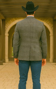 Saco vaquero - Western Sport Coat - Western Blazer- Men's Slim Fit Two Button Glen Plaid Sport Coat In Charcoal Grey