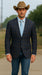 Saco vaquero - Western Sport Coat - Western Blazer - Mens Slim Fit Two Button Sport Coat Blazer Navy Blue & Gold Windowpane Plaid