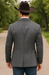 Saco vaquero - Western Sport Coat - Western Blazer - Men's Slim Fit Two Button Windowpane Plaid Sport Coat In Charcoal Grey