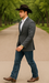 Saco vaquero - Western Sport Coat - Western Blazer - Men's Slim Fit Two Button Windowpane Plaid Sport Coat In Charcoal Grey