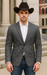 Saco vaquero - Western Sport Coat - Western Blazer - Men's Slim Fit Two Button Windowpane Plaid Sport Coat In Charcoal Grey