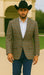 Saco vaquero - Western Sport Coat - Western Blazer- Men's Two Button Business Casual Double Windowpane Sport Coat In Dark Camel Bronze & Teal