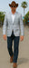 Saco vaquero - Western Sport Coat - Western Blazer - Men's Two Button Business Casual Glen Plaid Sports Coat In Grey & Blue