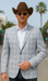Saco vaquero - Western Sport Coat - Western Blazer - Men's Two Button Business Casual Glen Plaid Sports Coat In Grey & Blue