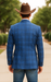 Saco vaquero - Western Sport Coat - Western Blazer - Men's Two Button Regular Fit Double Windowpane Plaid Blazer In Dark Blue