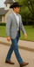 Saco vaquero - Western Sport Coat - Western Blazer - Men's Two Button Regular Fit Light Grey Double Windowpane Plaid Blazer