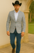 Saco vaquero - Western Sport Coat - Western Blazer- Men's Two Button Regular Fit Sport Coat In Blue & Tan Windowpane Plaid