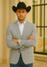 Saco vaquero - Western Sport Coat - Western Blazer- Men's Two Button Regular Fit Sport Coat In Blue & Tan Windowpane Plaid