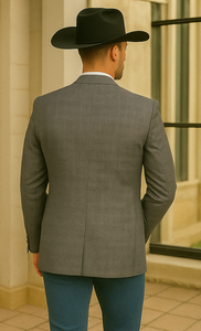 Saco vaquero - Western Sport Coat - Western Blazer- Men's Two Button Regular Fit Sport Coat In Dark Green Glen Plaid