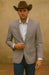 Saco vaquero - Western Sport Coat - Western Blazer- Men's Two Button Regular Fit Sport Coat In Grey & Bronze Windowpane Plaid