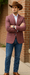 Saco vaquero - Western Sport Coat - Western Blazer  - Men's Two Button Regular Fit Windowpane Mauve Plaid Sport Coat Blazer