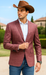 Saco vaquero - Western Sport Coat - Western Blazer  - Men's Two Button Regular Fit Windowpane Mauve Plaid Sport Coat Blazer