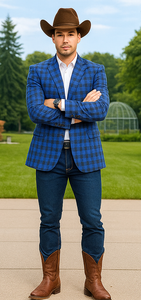 Saco vaquero - Western Sport Coat - Western Blazer - Men's Two Button Slim Fit Business Casual Sport Coat