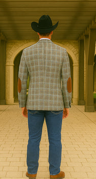 Saco vaquero - Western Sport Coat - Western Blazer- Men's Two Button Slim Fit Business Casual Sport Coat In Camel Glen Plaid