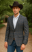 Saco vaquero - Western Sport Coat - Western Blazer - Men's Two Button Slim Fit Glen Plaid Charcoal Grey Sport Coat Blazer