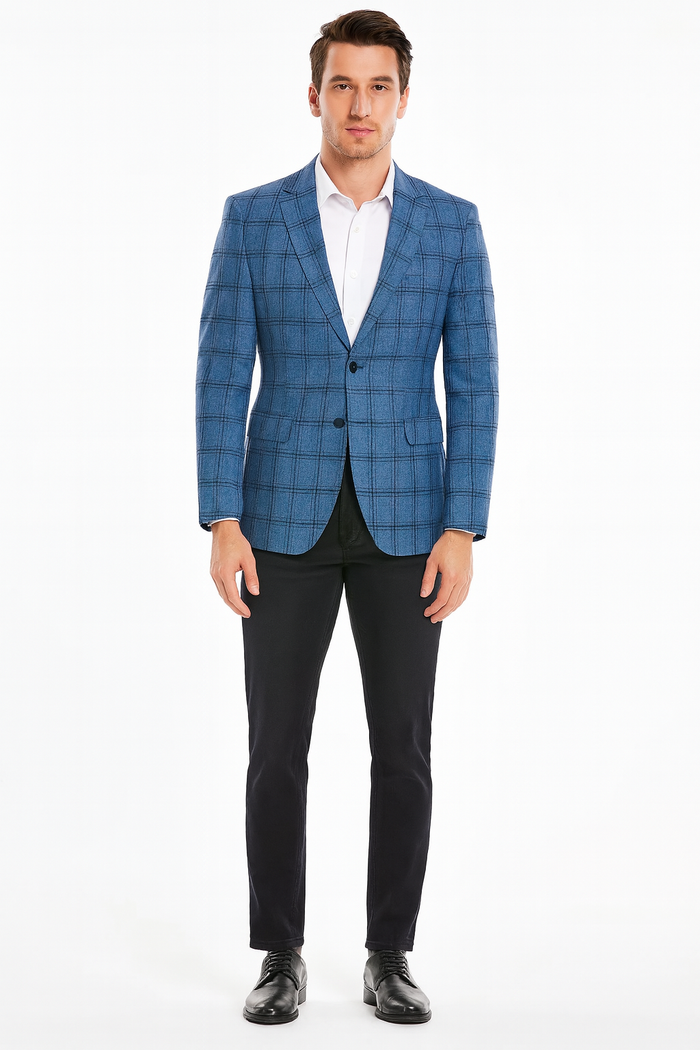 Saco vaquero - Western Sport Coat - Western Blazer - Men's Two Button Slim Fit Glen Plaid Sport Coat Blazer