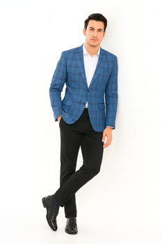 Saco vaquero - Western Sport Coat - Western Blazer - Men's Two Button Slim Fit Glen Plaid Sport Coat Blazer