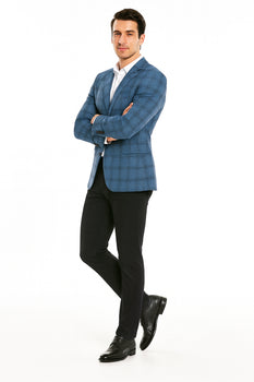 Saco vaquero - Western Sport Coat - Western Blazer - Men's Two Button Slim Fit Glen Plaid Sport Coat Blazer