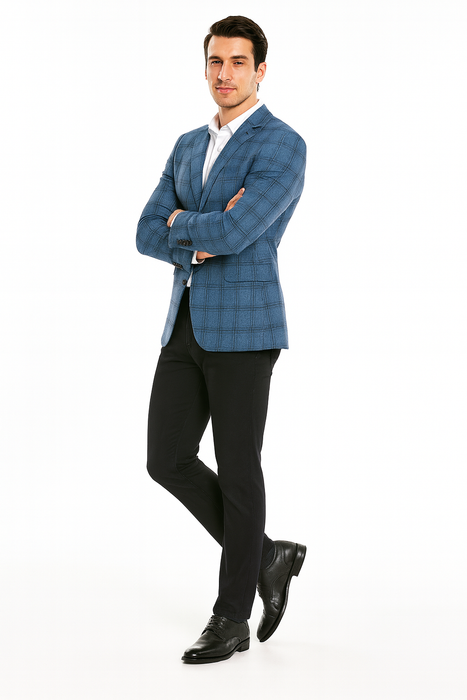 Saco vaquero - Western Sport Coat - Western Blazer - Men's Two Button Slim Fit Glen Plaid Sport Coat Blazer