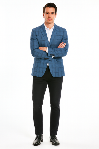 Saco vaquero - Western Sport Coat - Western Blazer - Men's Two Button Slim Fit Glen Plaid Sport Coat Blazer