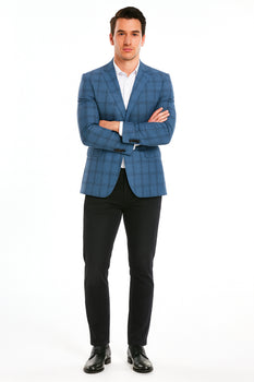 Saco vaquero - Western Sport Coat - Western Blazer - Men's Two Button Slim Fit Glen Plaid Sport Coat Blazer