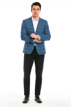 Saco vaquero - Western Sport Coat - Western Blazer - Men's Two Button Slim Fit Glen Plaid Sport Coat Blazer