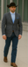Saco vaquero - Western Sport Coat - Western Blazer - Mens Two Button Slim Fit Sport Coat Blazer In Charcoal Grey & Blue Windowpane Plaid