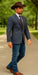 Saco vaquero - Western Sport Coat - Western Blazer - Mens Two Button Slim Fit Wool Sport Coat Blazer In Navy Blue & Burgundy Mini Check