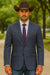 Saco vaquero - Western Sport Coat - Western Blazer - Mens Two Button Slim Fit Wool Sport Coat Blazer In Navy Blue & Burgundy Mini Check