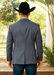 Saco vaquero - Western Sport Coat - Western Blazer - Men's Two Button Windowpane Plaid Blue Sport Coat
