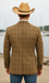 Saco vaquero - Western Sport Coat - Western Blazer- Men's Two Button Windowpane Plaid Bronze Sport Coat