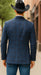 Saco vaquero - Western Sport Coat - Western Blazer  - Mens Slim Fit Half Canvas Patch Pocket Summer Cotton Blazer In Navy Blue Windowpane Plaid