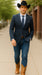 Saco vaquero - Western Sport Coat - Western Blazer  - Mens Slim Fit Half Canvas Patch Pocket Summer Cotton Blazer In Navy Blue Windowpane Plaid