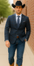 Saco vaquero - Western Sport Coat - Western Blazer  - Mens Slim Fit Half Canvas Patch Pocket Summer Cotton Blazer In Navy Blue Windowpane Plaid