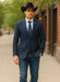 Saco vaquero - Western Sport Coat - Western Blazer  - Mens Slim Fit Half Canvas Patch Pocket Summer Cotton Blazer In Navy Blue Windowpane Plaid