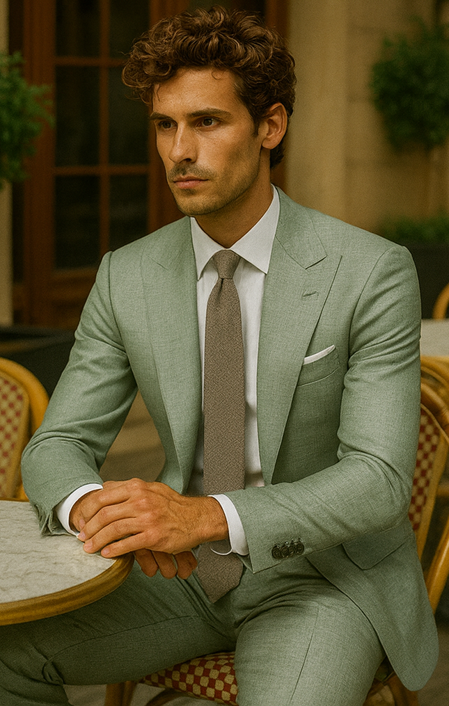 Sage Green Suits - Green Wedding Suit - Summer Suit Modern Fit
