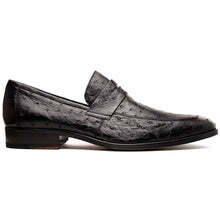 Marco Di Milano Salvatore Black Ostrich Penny Loafer
