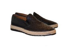 P01201 San Remo Genuine Ostrich Sport Loafer- Black