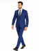 M120-04 Sapphire Blue Bright Blue Indigo Teal Cobalt Pinstripe ~Stripe 2 Buttons Flat Front Pants