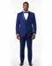 Mens 1 Button Shawl Lapel Vested Wool Wedding - Prom Tuxedo in Bright Sapphire Blue - Mens Slim Fitted Tuxedo