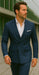 Wool Suit - Italian Made Business Suit by Statement Men's 100% Wool 2 Piece Suit - Double Breasted Plaid