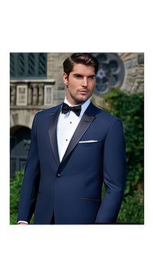Men'S Evening Peak Dark Navy 1-Button Tuxedo