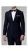 Essential Midnight Navy Blue Tuxedo With Trim With Black Or Blue Trim Flat Front Pants