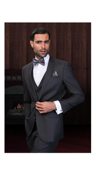 Slim Fit Suit Charcoal Tapered Men'S Slim Fit Suits 2 Button For Men