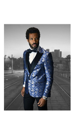 Single Breasted Peak Label Royal Blue ~ Indigo ~ Bright Blue Tuxedo Suit