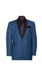 Men'S Slim Fit Indigo ~ Bright Blue Tuxedo With Black Satin Shawl Lapels