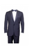 Men'S Navy Flap Pocket Top Satin Trim Slim Fit Suit Peak Lapel Tuxedo Suit - Wide Lapel Tuxedo