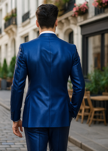 Sateen Suit - Shiny Suit - Royal Sharkskin  SLIM FIT Suit