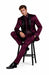 Sateen Fabric Suit - Shiny Tuxedo - Prom Suit - Groom Tuxedos - Burgundy